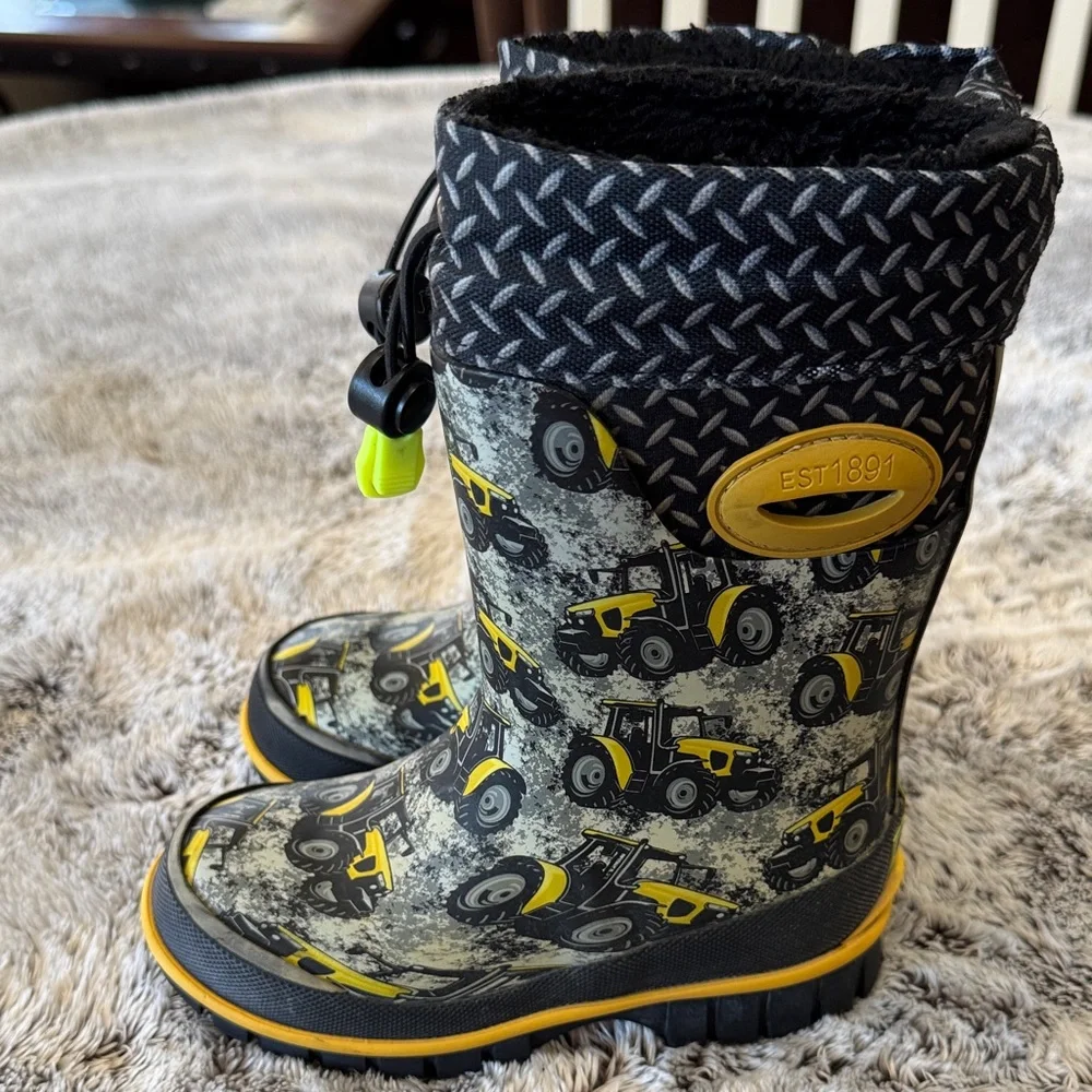 Western Chief Boys 7 Insulated Tractor Tough Rain‎ Snow Boots Warm Waterproof